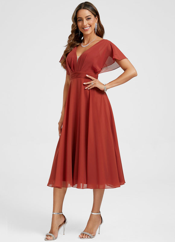 Robe De Cocktail Rouge Pour Mariage Chic - gallery 3