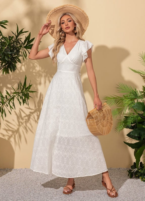 Robe Chic Blanche Brodée - gallery 2