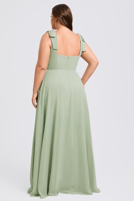 Robe Chic Longue Verte Élégante - gallery 9