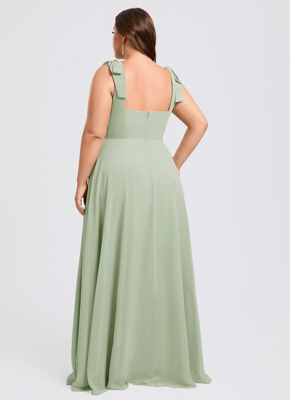 Robe Chic Longue Verte Élégante - gallery 9