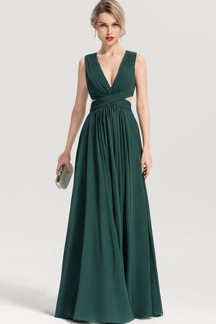 Robe Chic Longue Bordeaux Plissée