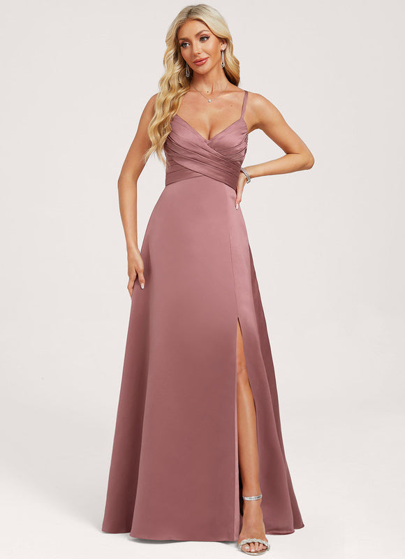 Robe Chic Satinée Rose Pâle