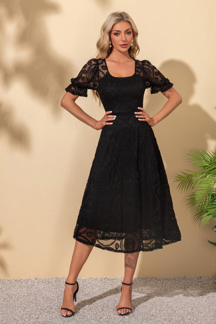 Robe Chic Dentelle Noire Midi - gallery 5