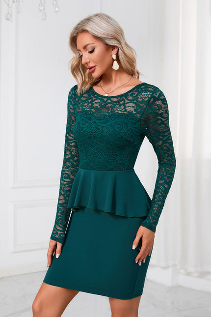 Robe Chic Dentelle Peplum - gallery 4