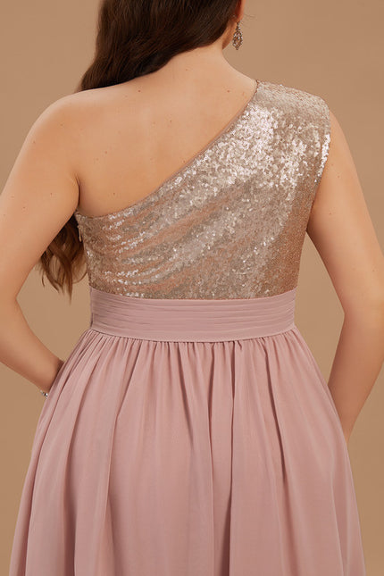 Robe Chic Éclat Rosé Asymétrique - gallery 8