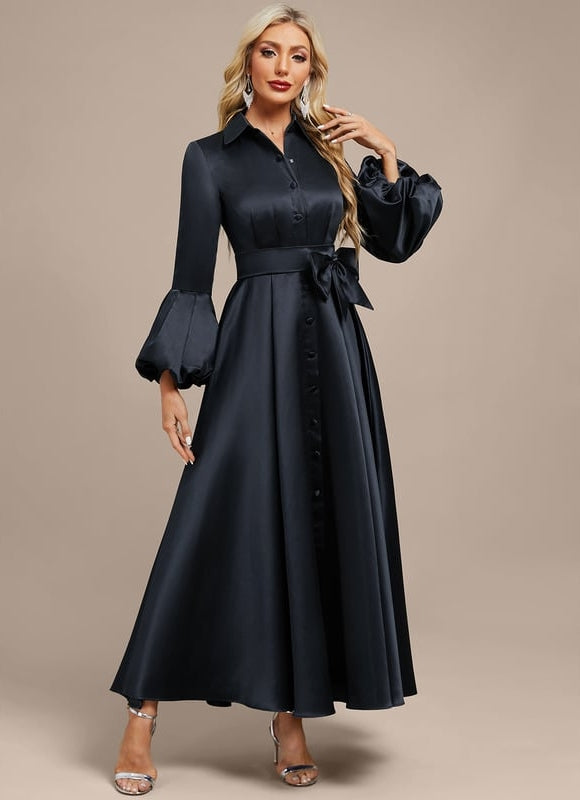 Robe Chic Satinée Longue Élégante - gallery 3