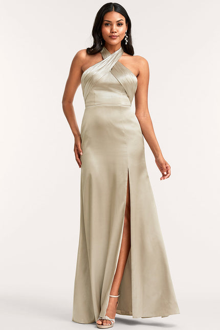 Robe Chic Satin Bleu - gallery 2