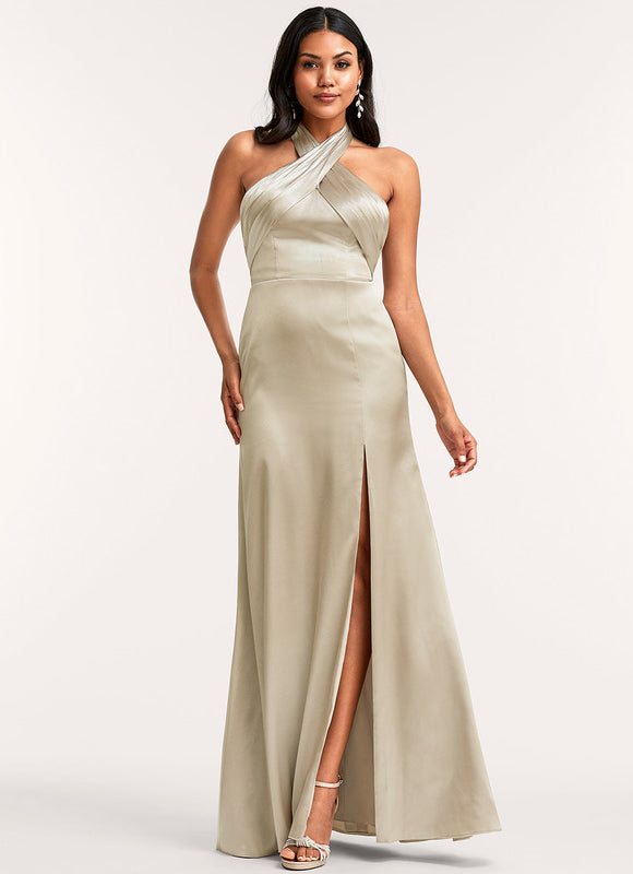Robe Chic Satin Bleu - gallery 2