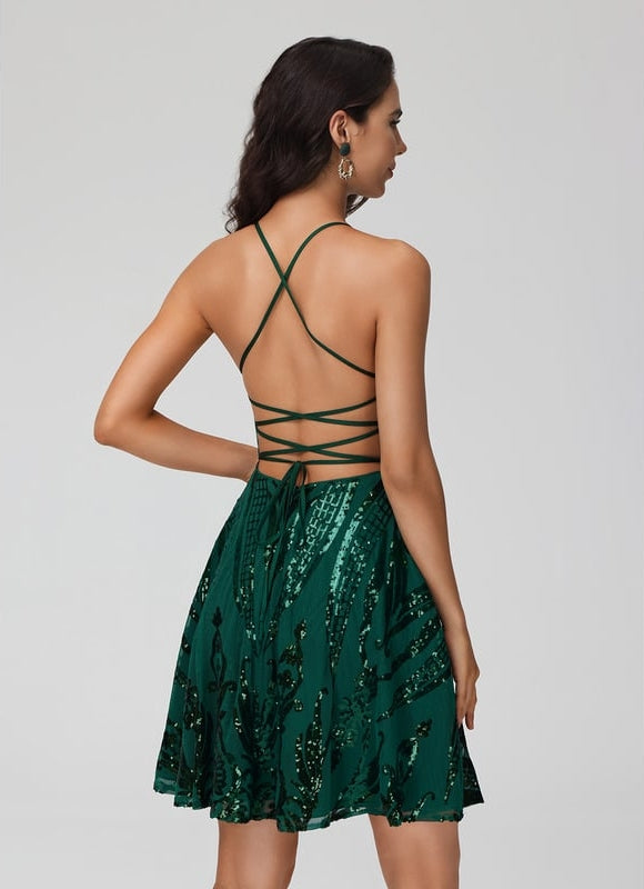 Robe Chic Vert Scintillant - gallery 5