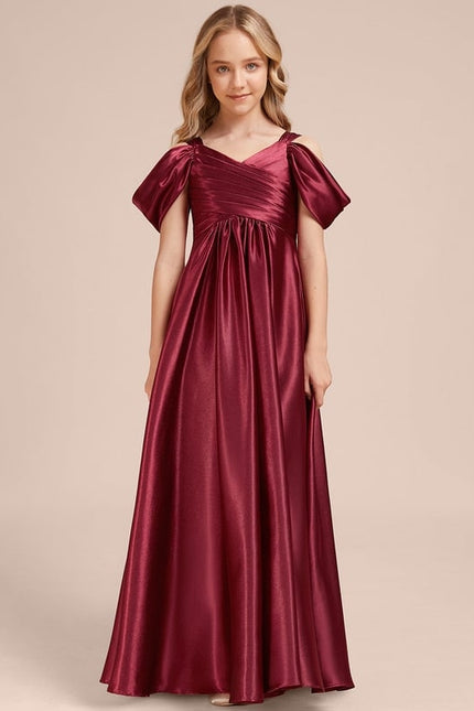 Robe Chic Satinée Bordeaux - gallery 1