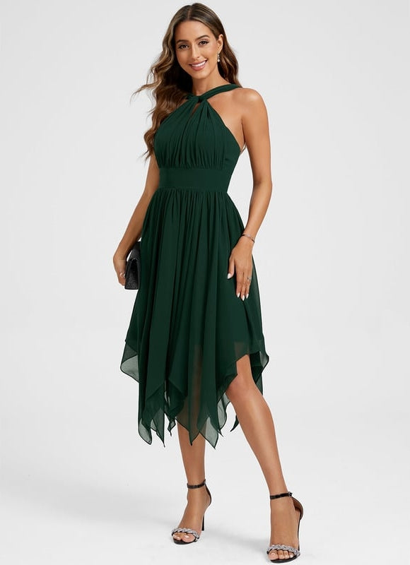 Robe Chic Asymétrique Émeraude - gallery 9