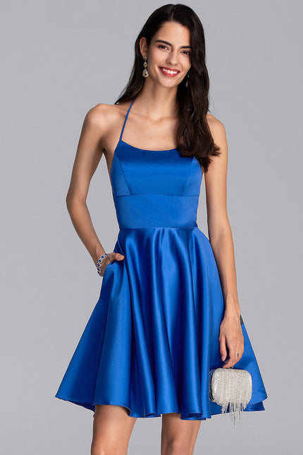 Robe Chic Marine Satinée Élégante
