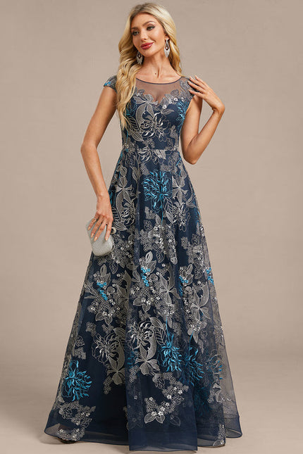 Robe Chic Florale Bleu Nuit - gallery 3
