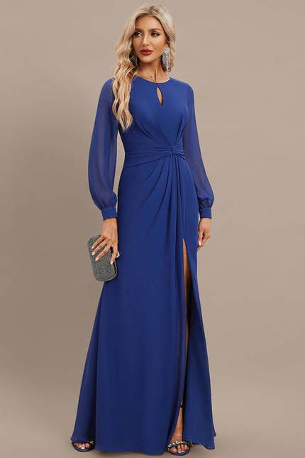 Robe Chic Longue Azur Drapée - gallery 5
