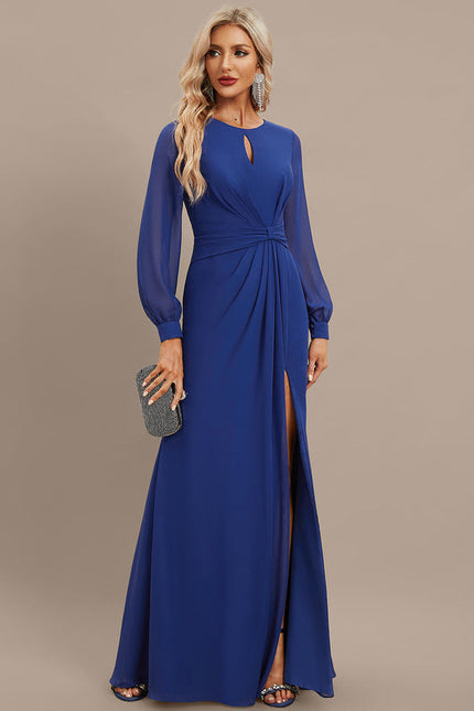 Robe Chic Longue Azur Drapée - gallery 5