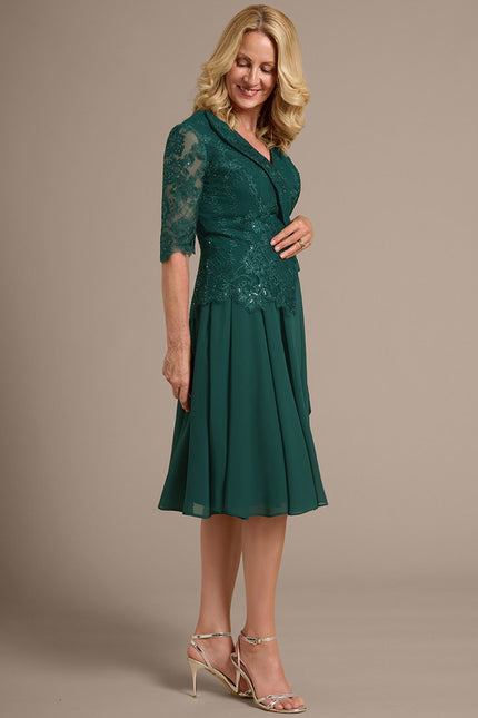 Robe Chic Viscose Émeraude - gallery 5