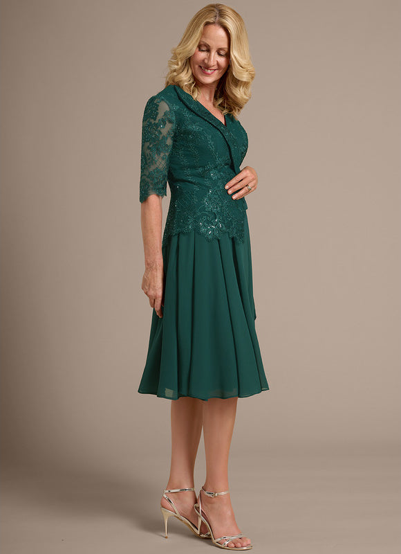 Robe Chic Viscose Émeraude - gallery 5