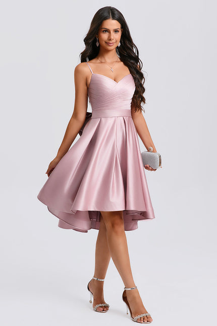 Robe Chic Satin Rose Plissée - gallery 6