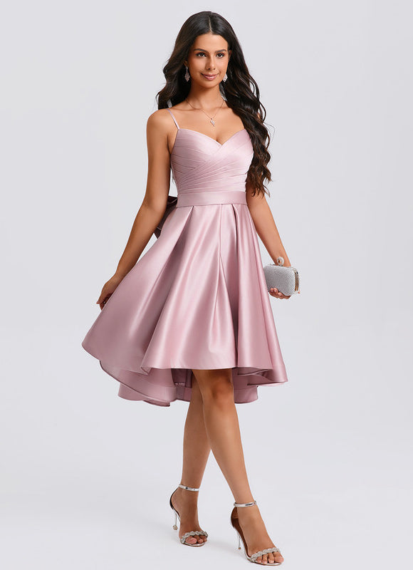 Robe Chic Satin Rose Plissée - gallery 6