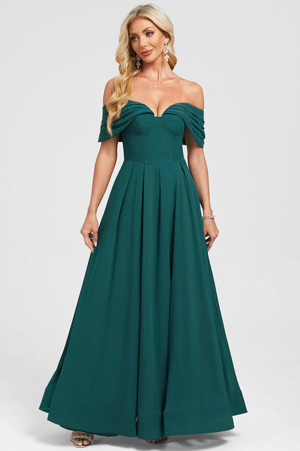 Robe Chic Mousseline Verte - gallery 4