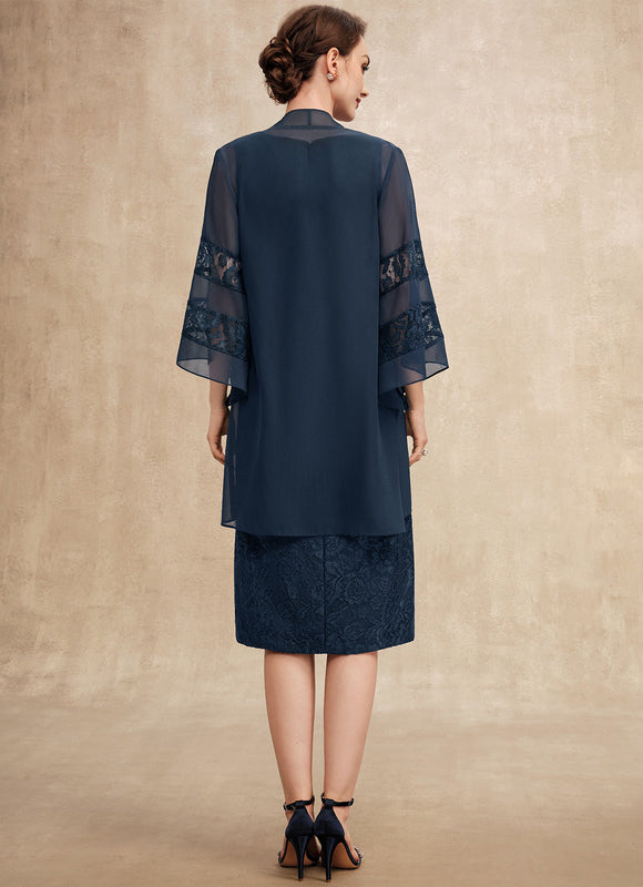 Robe Chic Bleu Nuit Dentelle Mariage - gallery 4