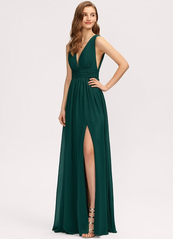Robe Chic Longue Verte Fluide - gallery 6