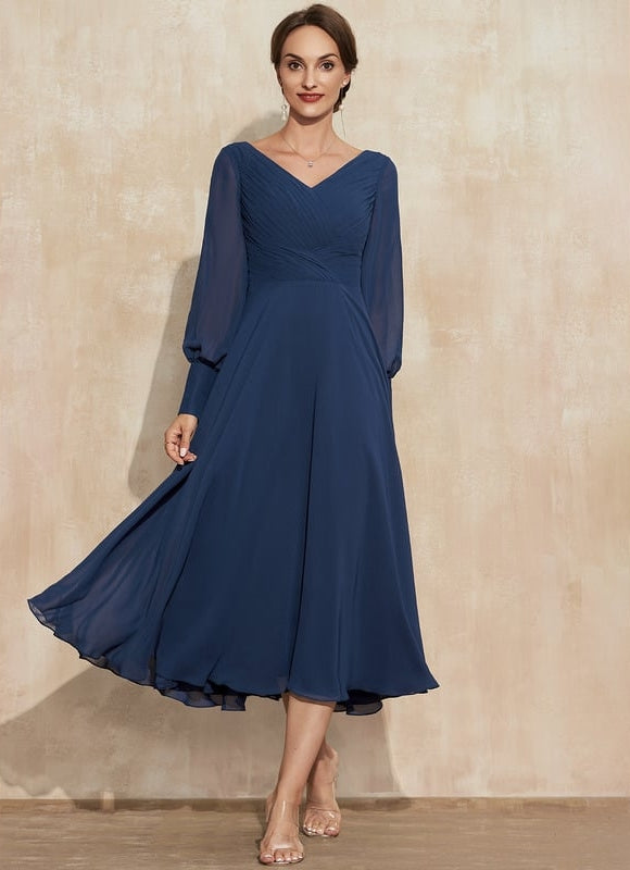 Robe Chic Chiffon Marine