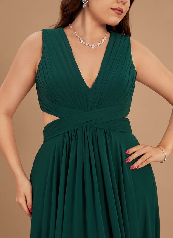 Robe Chic Longue Bordeaux Plissée - gallery 7