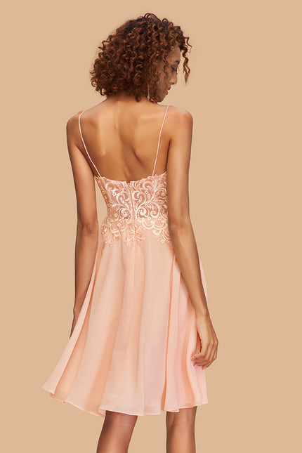 Robe Chic Ailée Pêche - gallery 1