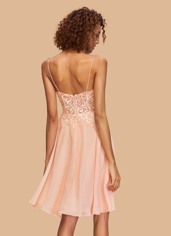 Robe Chic Ailée Pêche - gallery 1