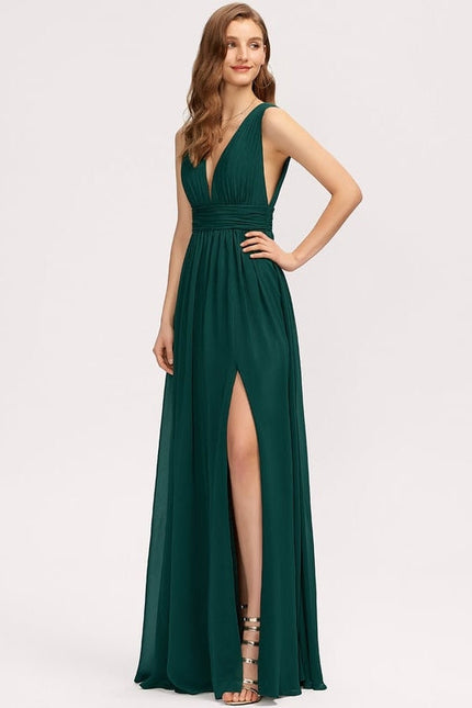 Robe Chic Longue Verte Fluide - gallery 5