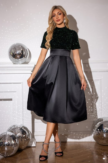 Robe Chic Satin Pailleté - gallery 4