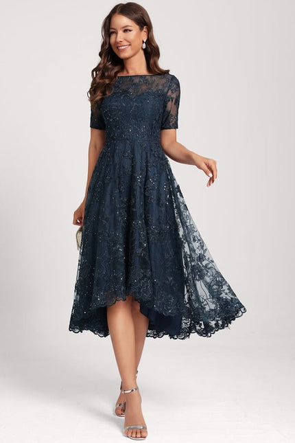 Robe Chic Élégance Marine Pailletée - gallery 5