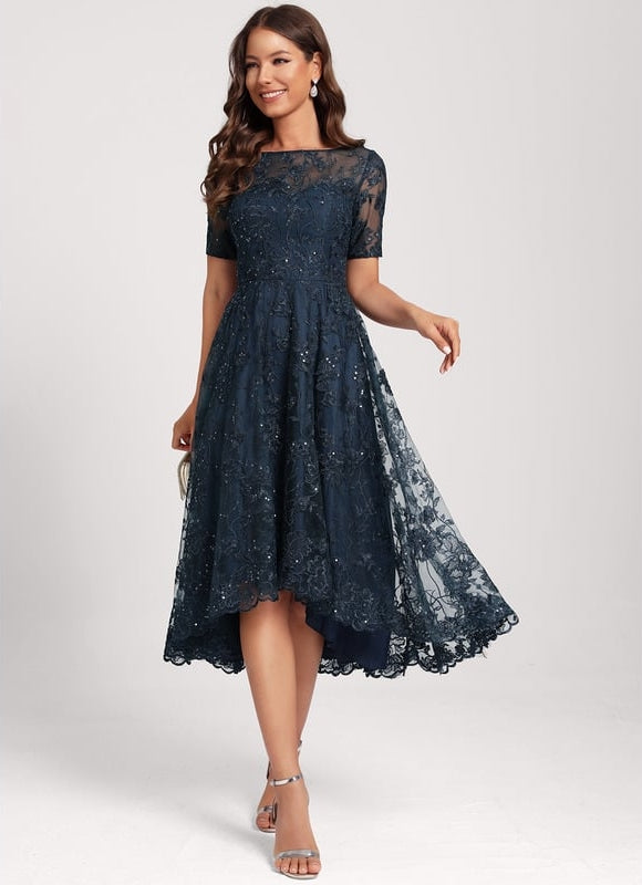 Robe Chic Élégance Marine Pailletée - gallery 5