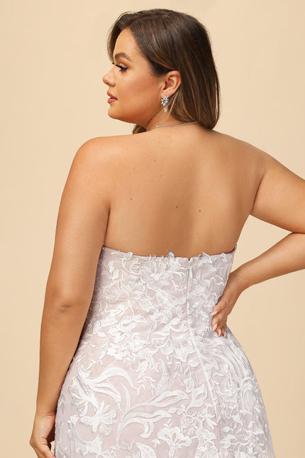 Robe Chic Blanche Sirène Col Cœur - gallery 9
