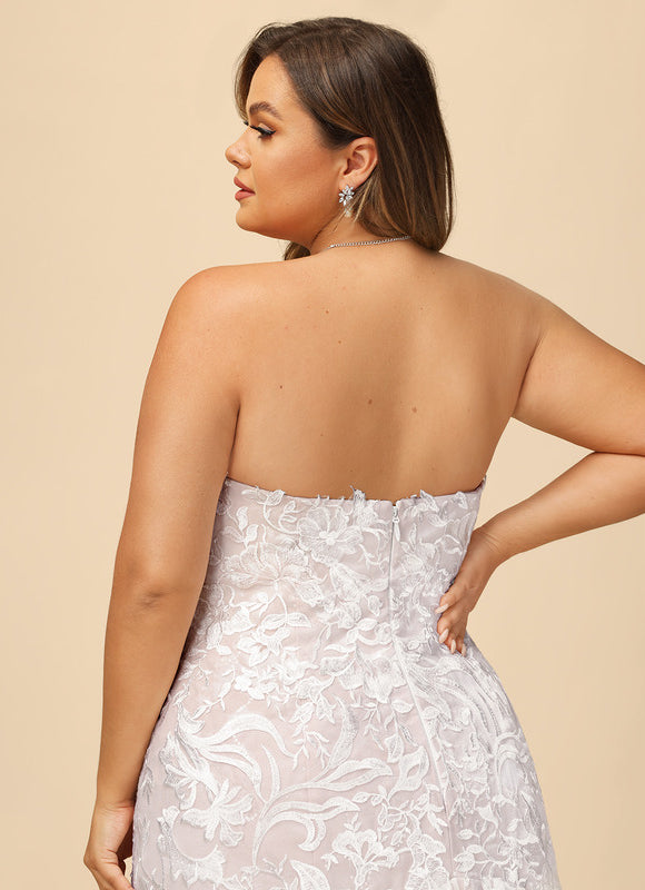 Robe Chic Blanche Sirène Col Cœur - gallery 9