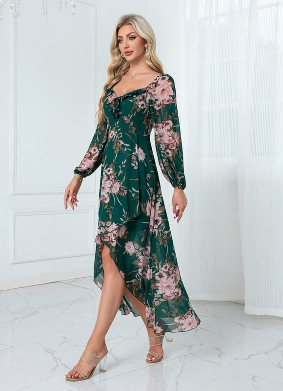 Robe Chic Florale Asymétrique - gallery 3