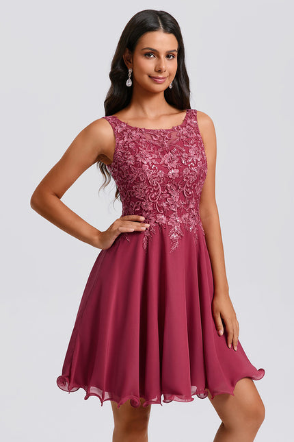 Robe Chic Trapèze Bordeaux - gallery 3