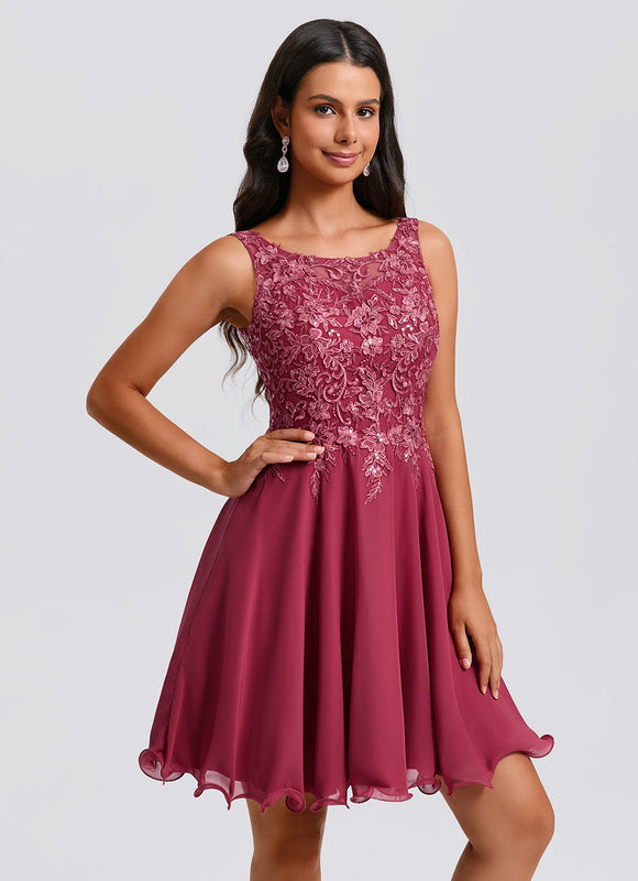 Robe Chic Trapèze Bordeaux - gallery 3