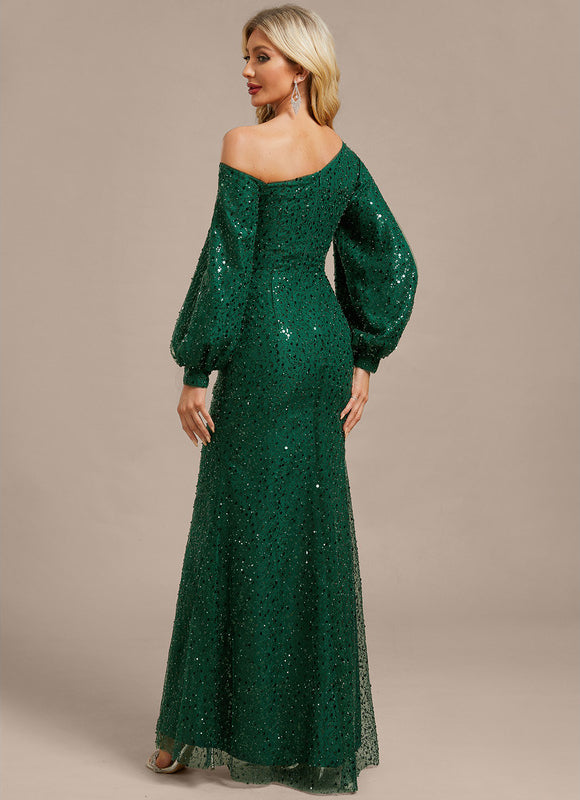 Robe Chic Pailletée Verte - gallery 6
