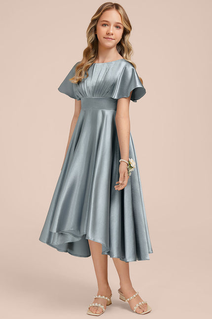Robe Chic Satin Bleu Profond - gallery 3