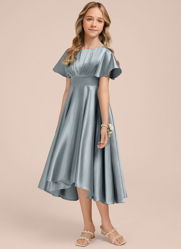 Robe Chic Satin Bleu Profond - gallery 3
