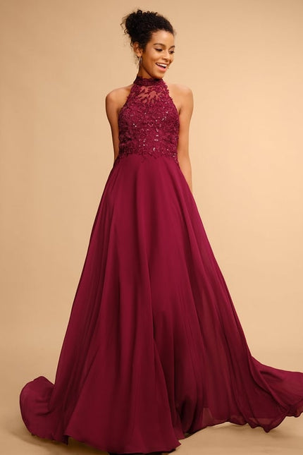 Robe Chic Bordeaux Dentelle Élégante - gallery 3