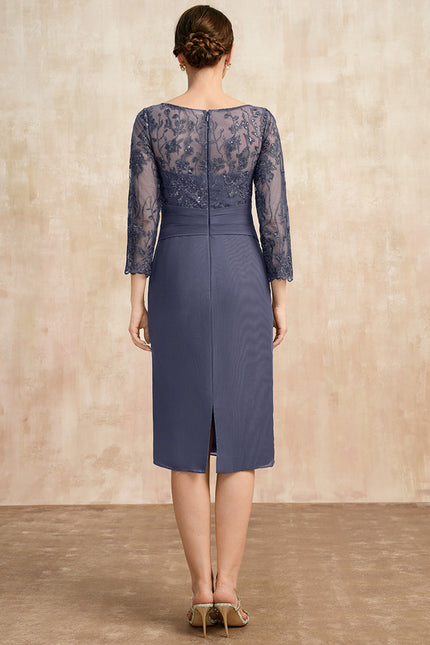 Robe Chic Violet Illusion Dentelle Courte - gallery 3