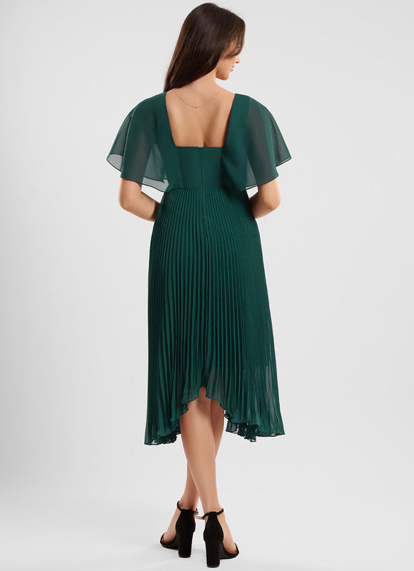 Robe Chic Plissée Émeraude - gallery 3