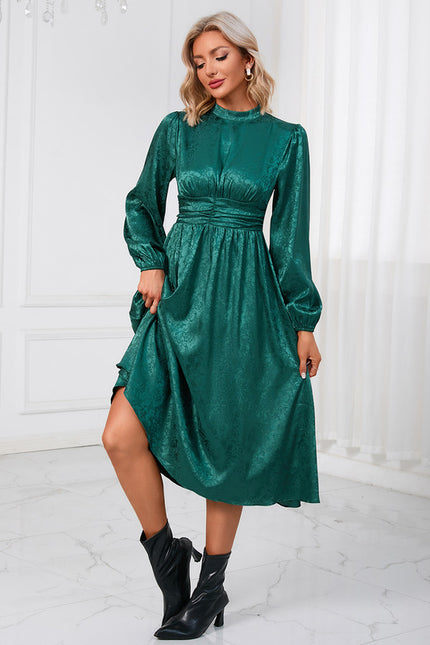 Robe Chic Vert Satiné - gallery 3