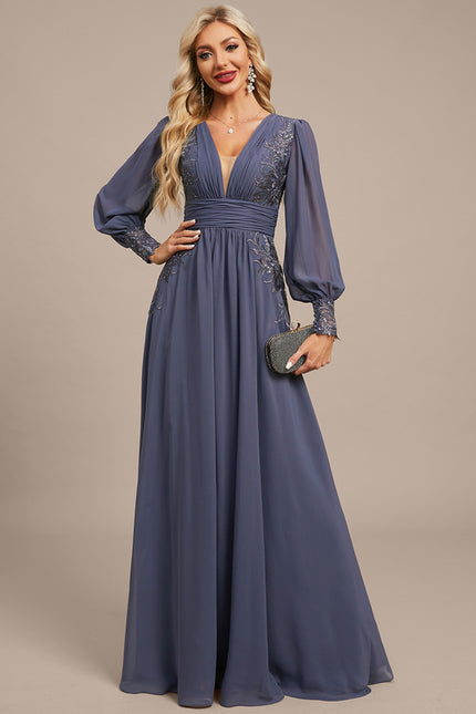 Robe Chic Bleu Nuit Élégante - gallery 2