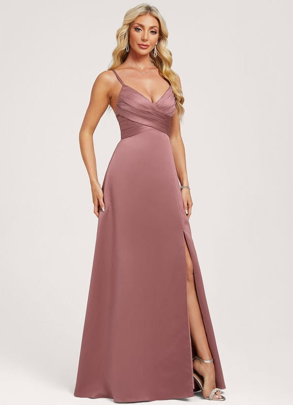 Robe Chic Satinée Rose Pâle - gallery 2