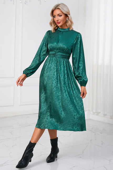 Robe Chic Vert Satiné - gallery 2