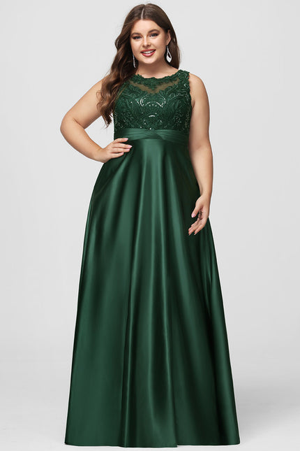 Robe Chic Satin Vert Émeraude - gallery 7